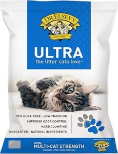 A 40 lbs bag of bag litter by the brand Dr. Elsey's